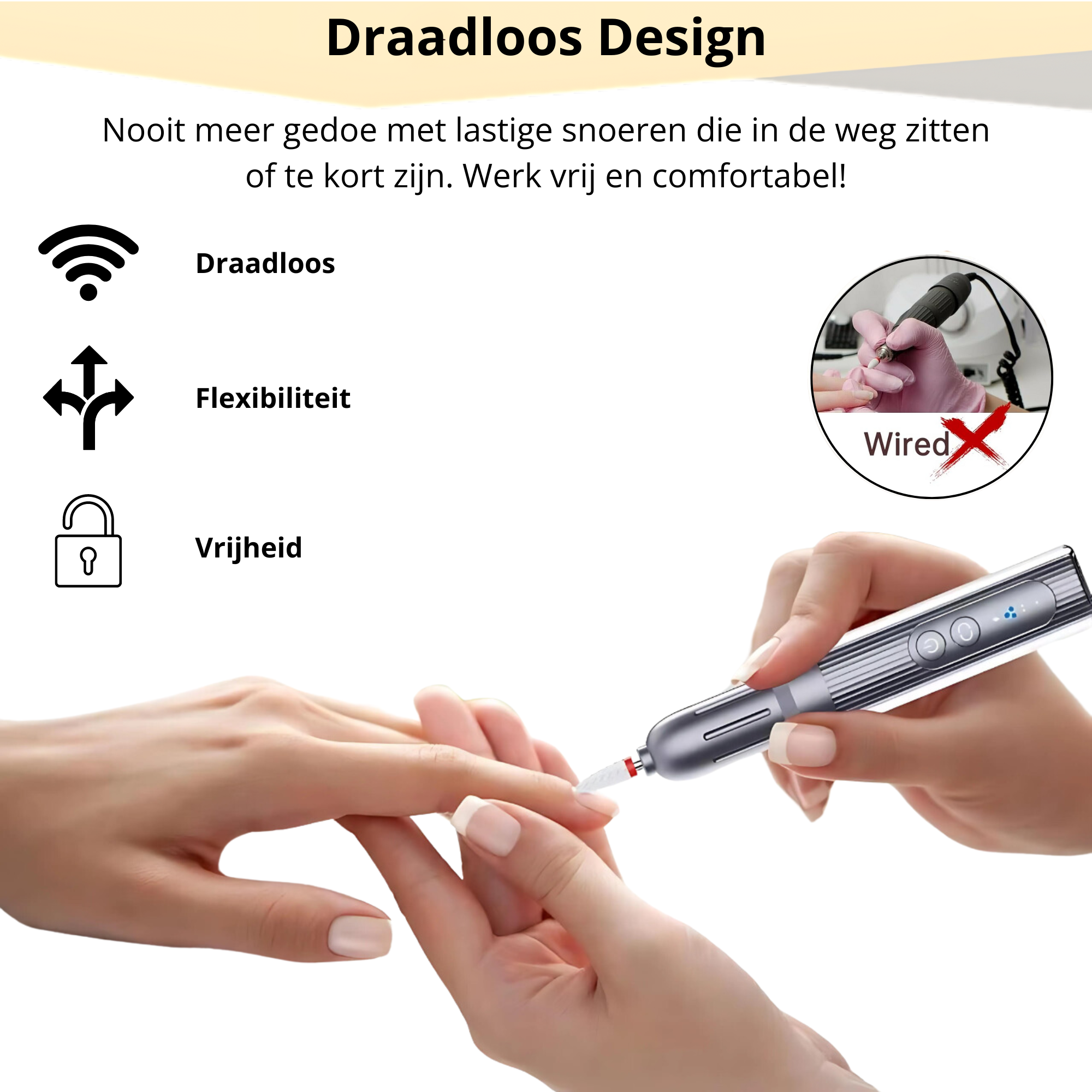 Elektrische Nagelvijl - Draadloze Nagelfrees - Oplaadstation