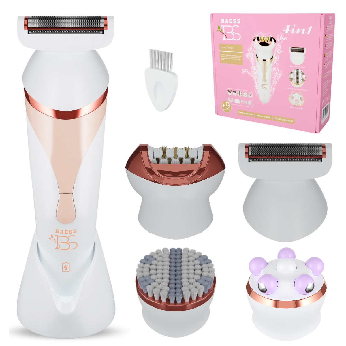 Ladyshave 4-en-1 - Épilateur - Rasoir femme - Etanche