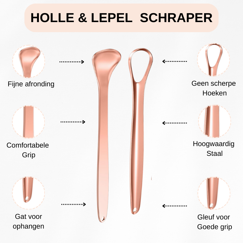 3-in-1 Tongschraper Set - RVS Tongreiniger voor Frisse Adem