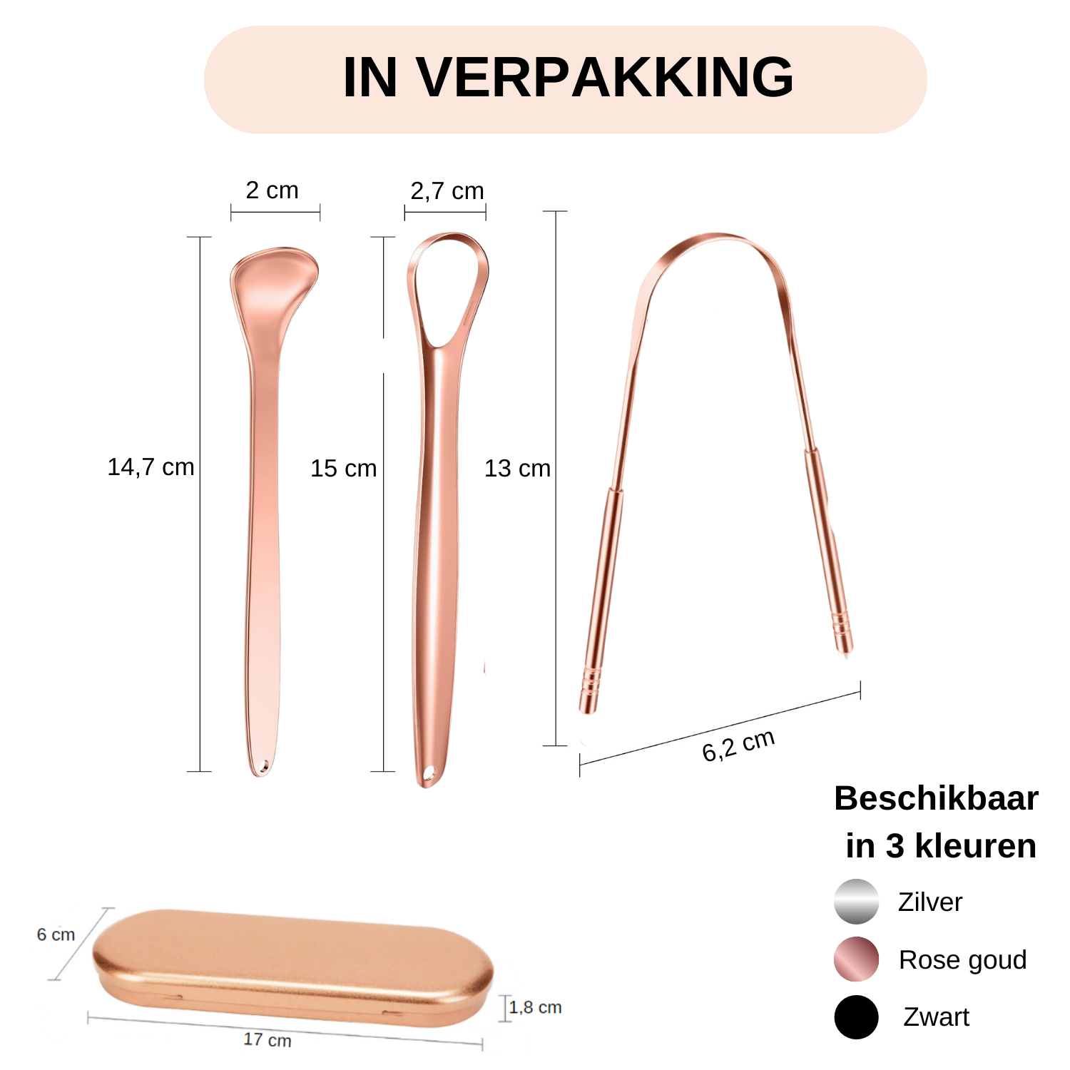 3-in-1 Tongschraper Set - RVS Tongreiniger voor Frisse Adem