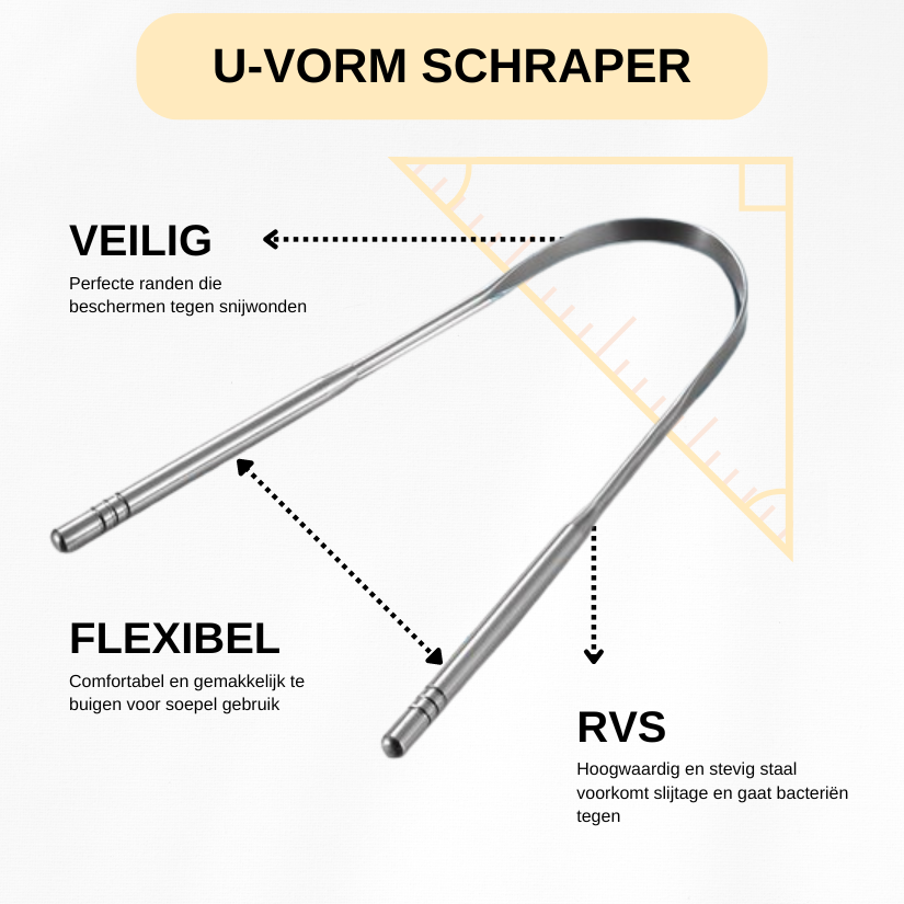 3-in-1 Tongschraper Set - RVS Tongreiniger voor Frisse Adem